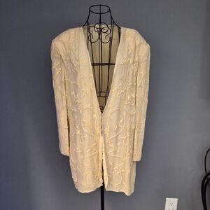 VINTAGE Elegant Cream Women's Sequin Jacket